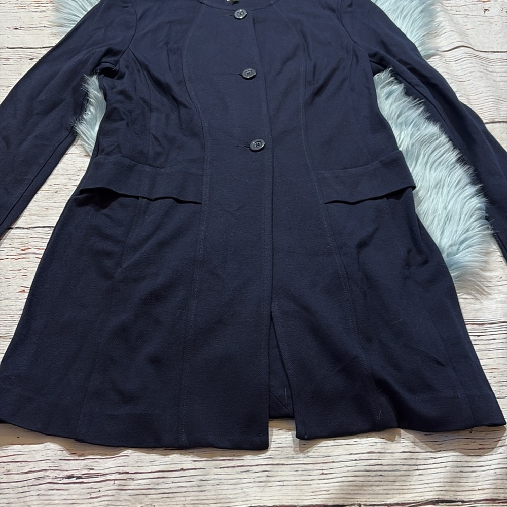 Cabi The Lido Button Front Long Jacket Navy Sz M - Picture 9 of 12